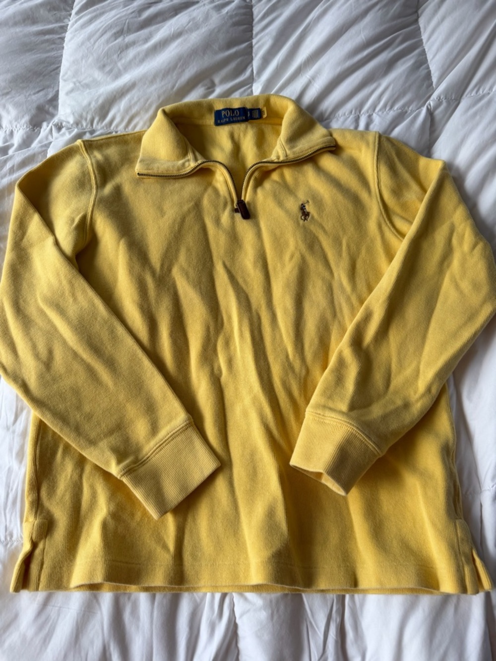 Polo by Ralph Lauren Yellow Quarter-Zip Knit Pullover